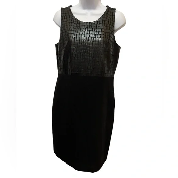 anne klein black sleeveless dress Anne Klein Women's Radiant Pleat Scuba Crepe Sheath Dress - Black main image 0